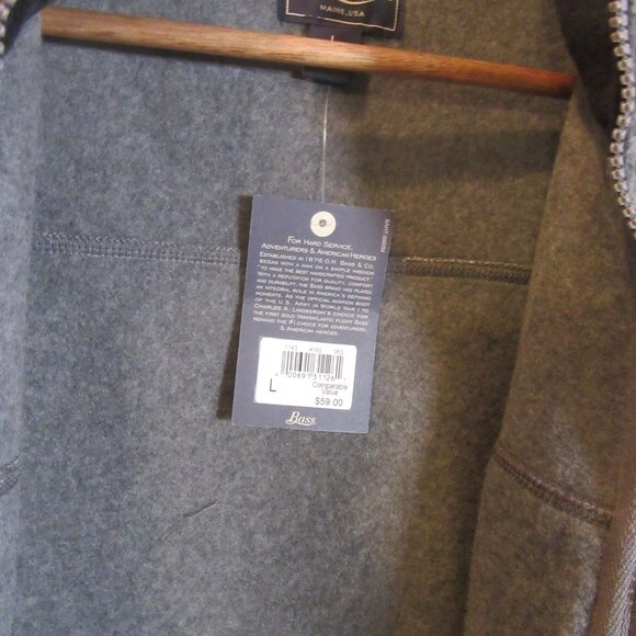 Bass Men’s Fleece Vest Heather Gray Size L NWT - Picture 6 of 6